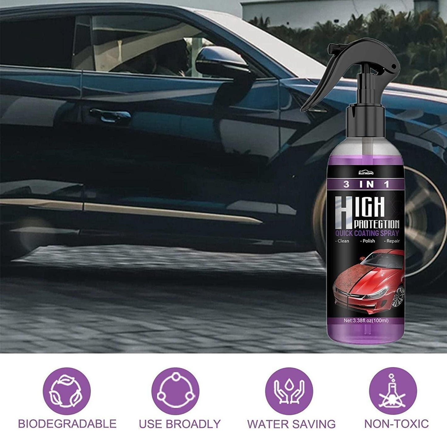 Hydrophobic Agent Car Scratch Spray Cars Polishing (Pack of 2)