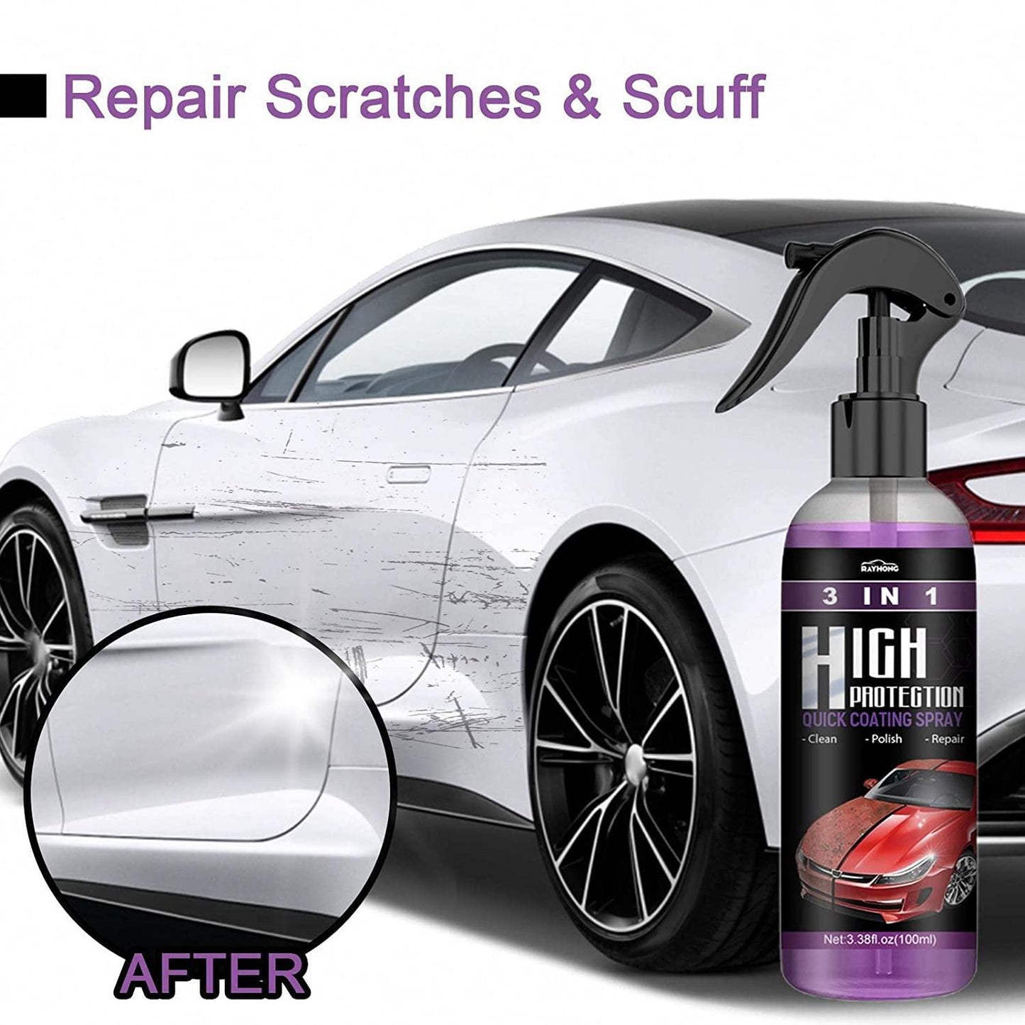 Hydrophobic Agent Car Scratch Spray Cars Polishing (Pack of 2)