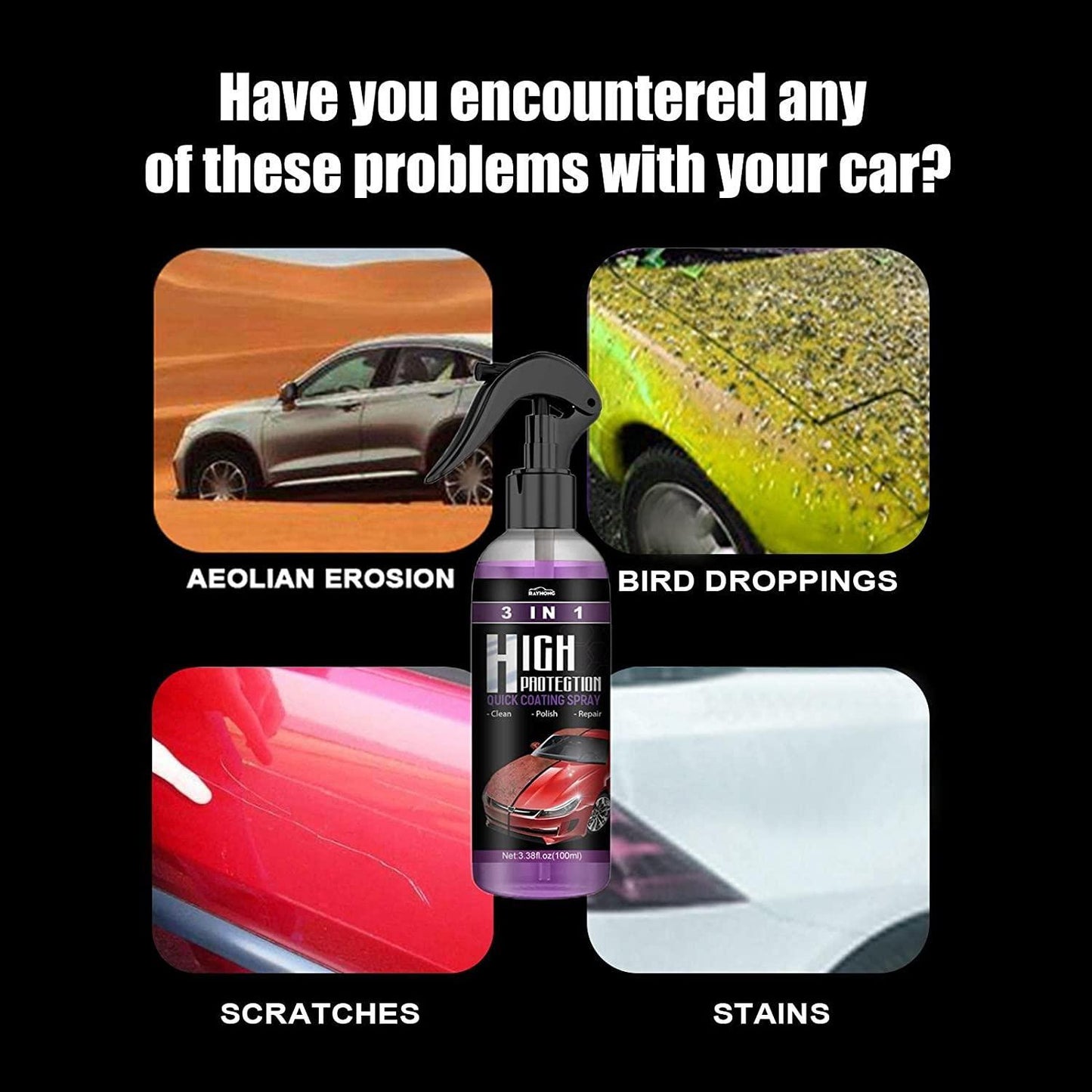 Hydrophobic Agent Car Scratch Spray Cars Polishing (Pack of 2)